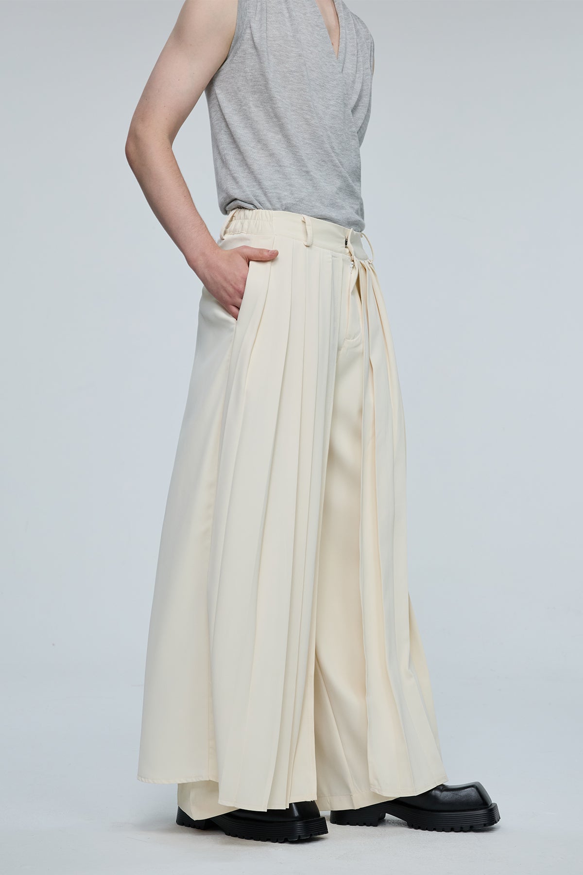Liquid Rainbow Pleated Wide Leg Pants
