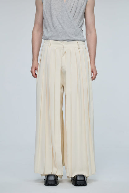 Liquid Rainbow Pleated Wide Leg Pants