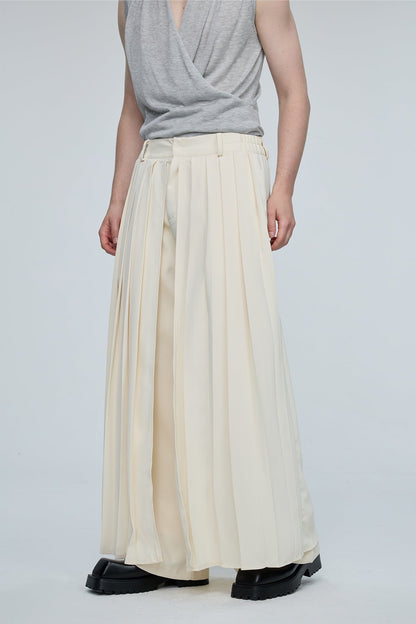 Liquid Rainbow Pleated Wide Leg Pants