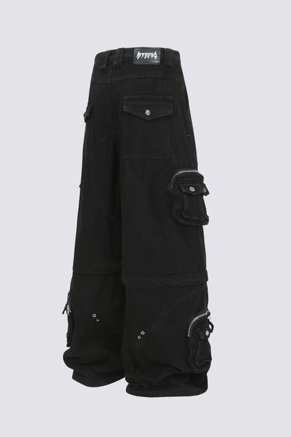 Loose Frame Detachable Wide Leg Jeans