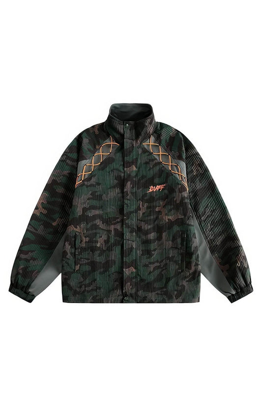 Loose Fit Corduroy Camouflage Jacket - Urban Streetwear Essential
