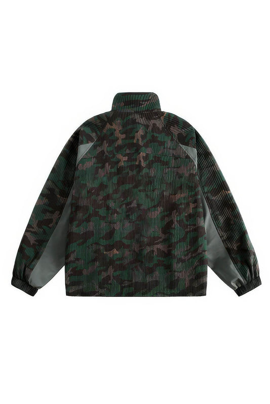 Loose Fit Corduroy Camouflage Jacket - Urban Streetwear Essential