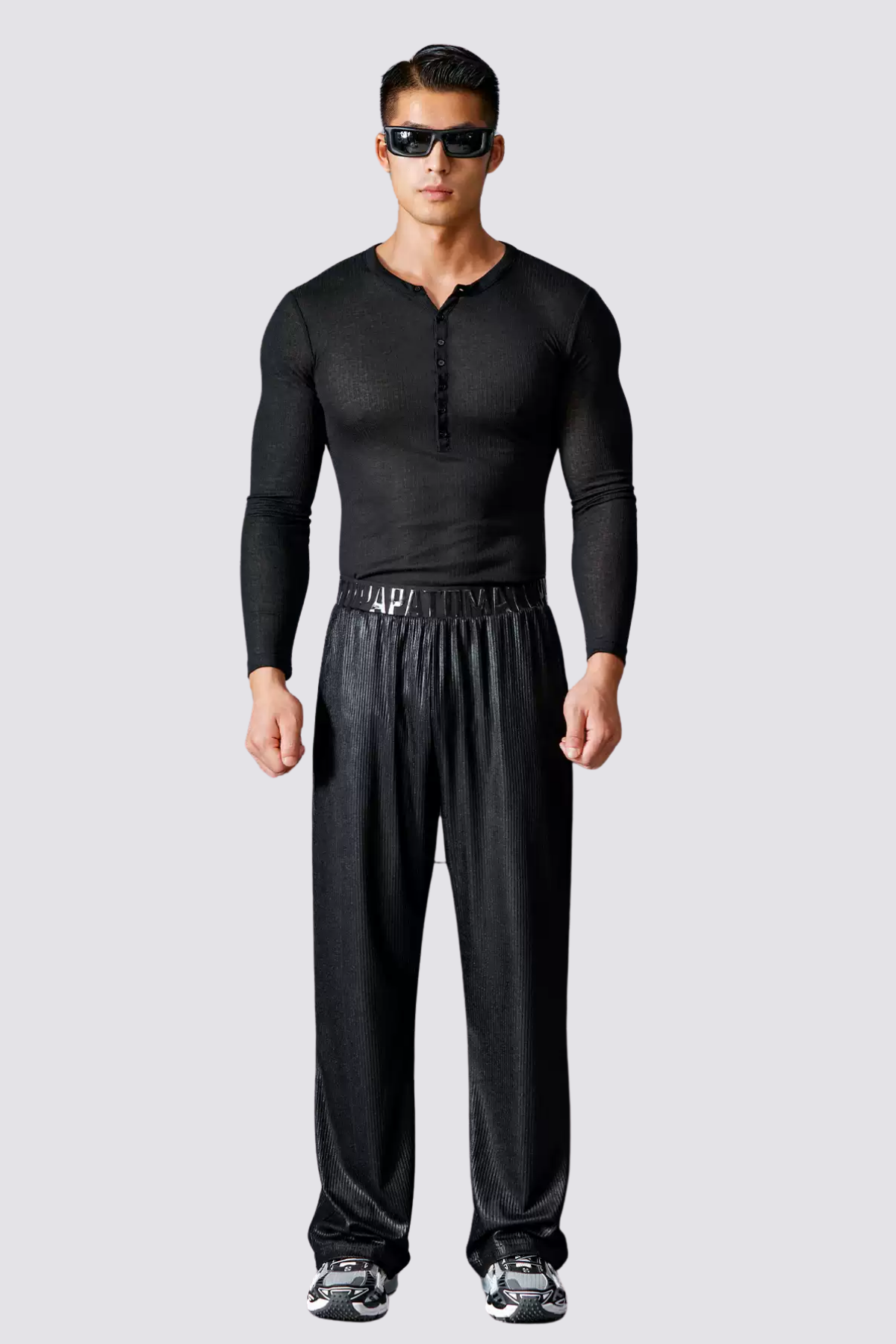 Low Signal Long Sleeve Button Top