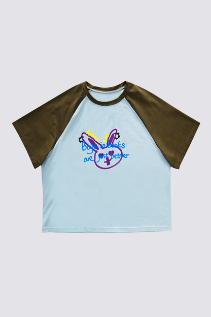 Lush Thread Rabbit Print Crop Top