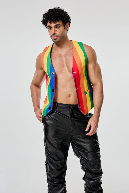 Lustre Hue Rainbow Print Vest