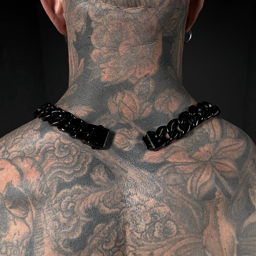 STAINLESS STEEL MALE CHAIN ONYX