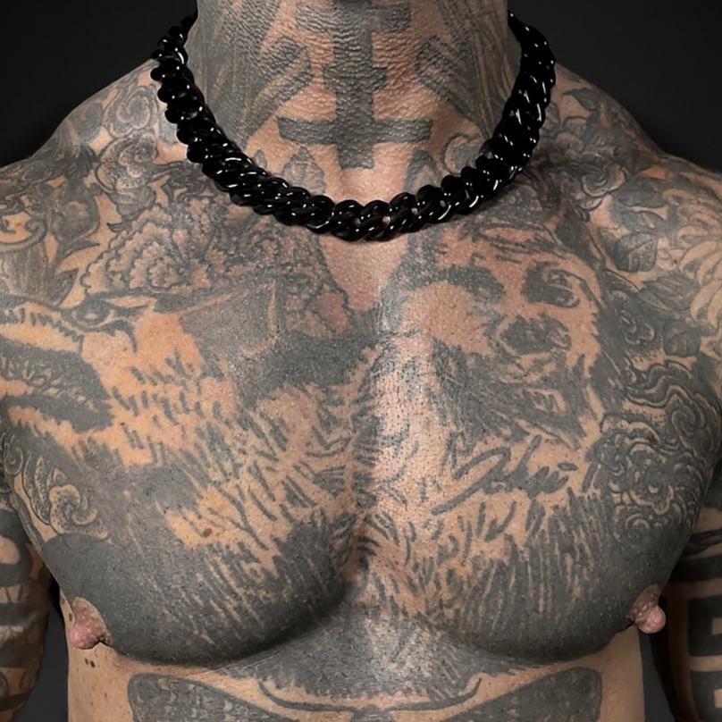 STAINLESS STEEL MALE CHAIN ONYX