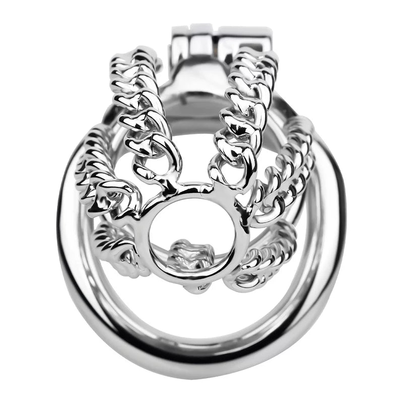 Male Chastity Metal Cock Cage– Slim Chain Version