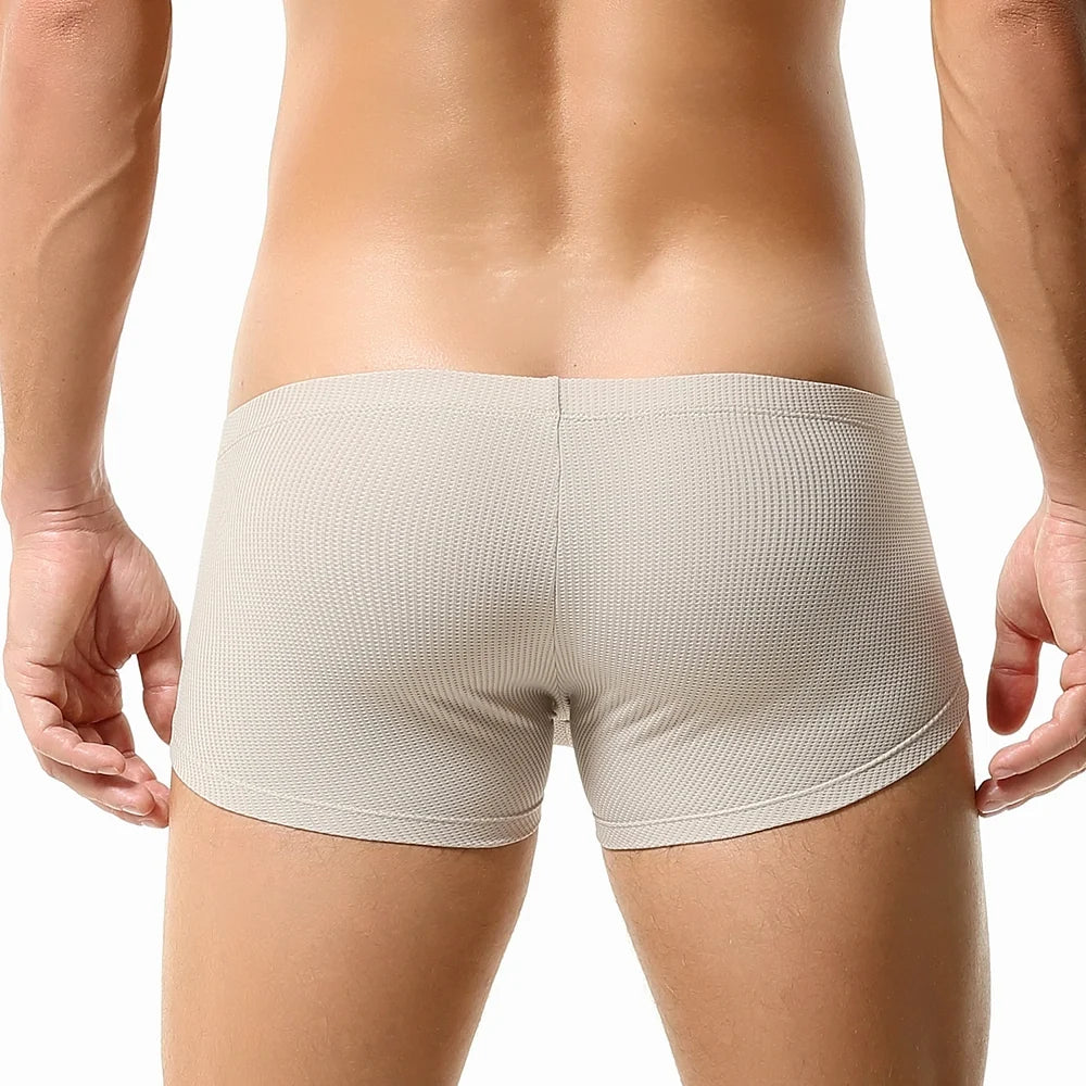 Men’s Breathable Solid Color Boxer Briefs