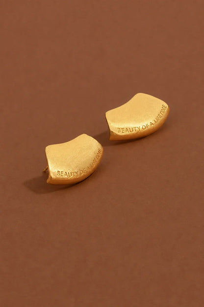 Modern Arc Earrings - Satin Finish Minimalist Jewelry,Unisex Style