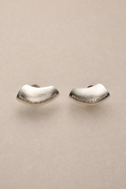 Modern Arc Earrings - Satin Finish Minimalist Jewelry,Unisex Style