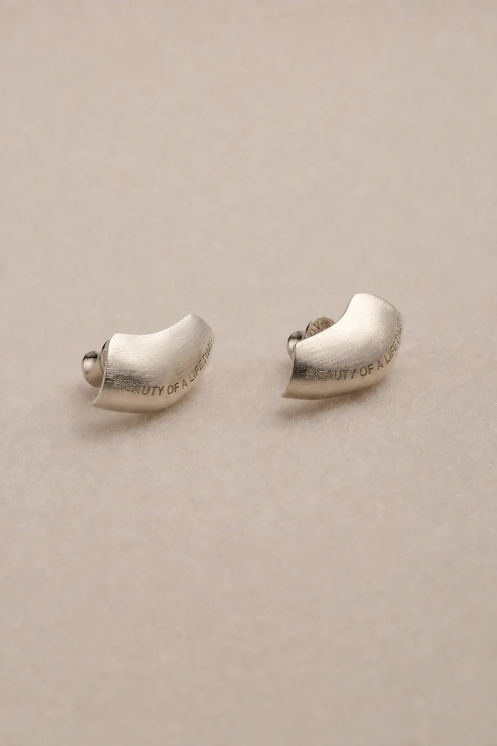 Modern Arc Earrings - Satin Finish Minimalist Jewelry,Unisex Style