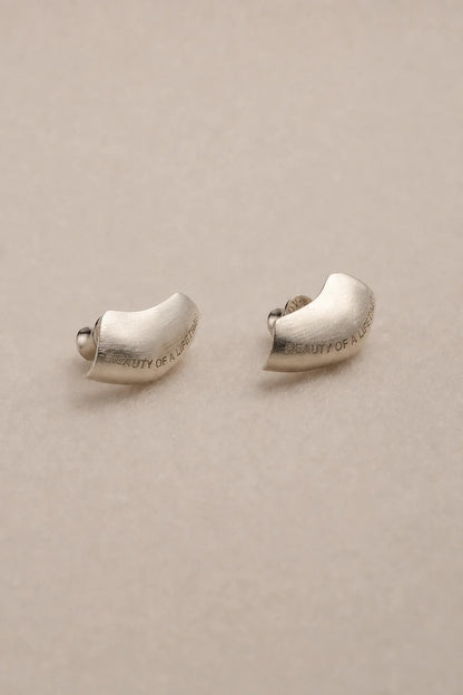 Modern Arc Earrings - Satin Finish Minimalist Jewelry,Unisex Style