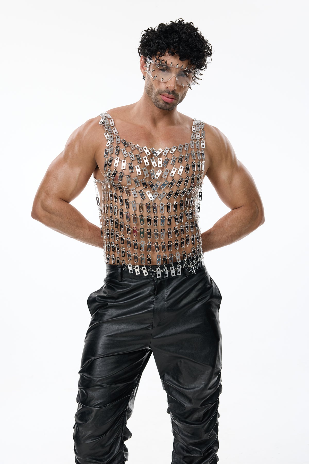Mechanical Calm Cutout Mirror Chainmail Top