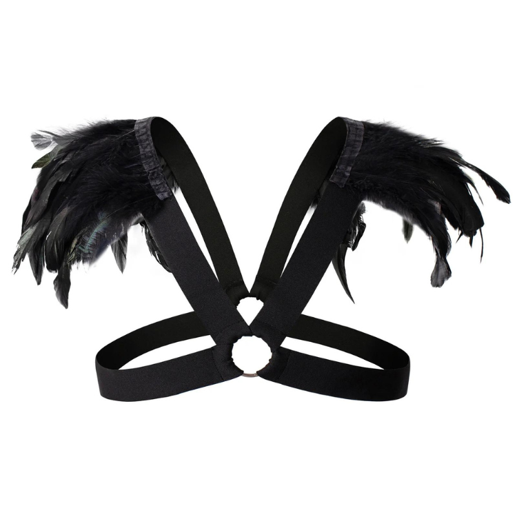 Men's Feather Decorative Harness Strap