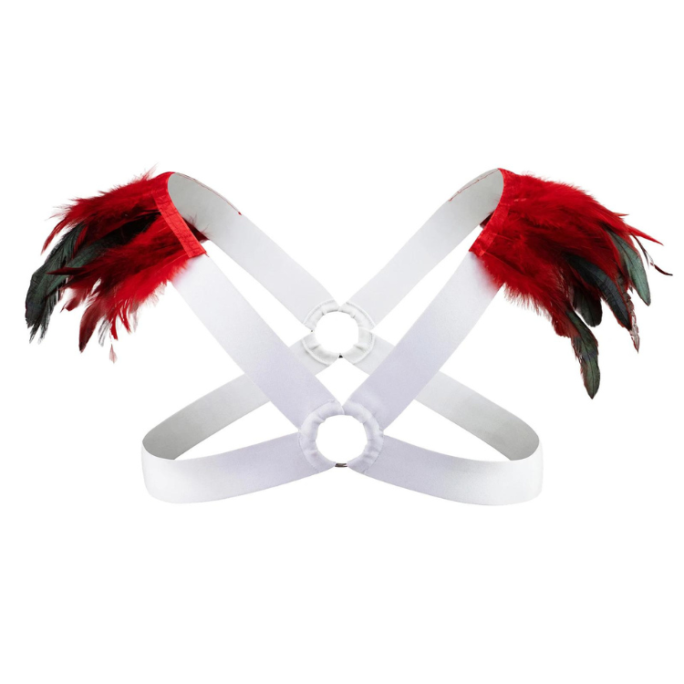 Men's Feather Decorative Harness Strap