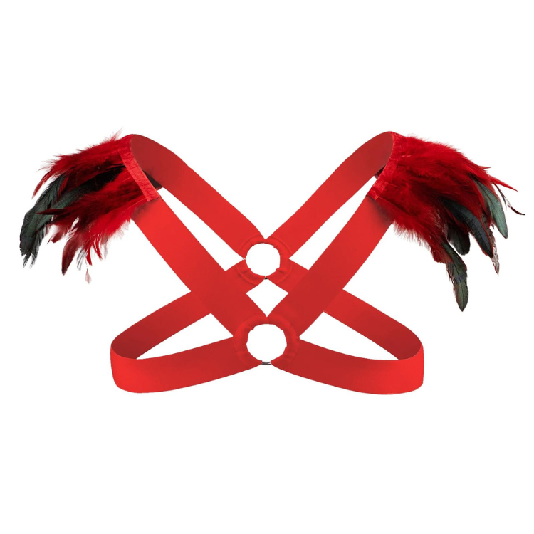 Men's Feather Decorative Harness Strap