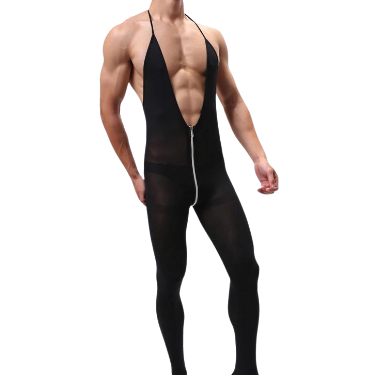 Mesh Charm Suspender One Piece Stockings