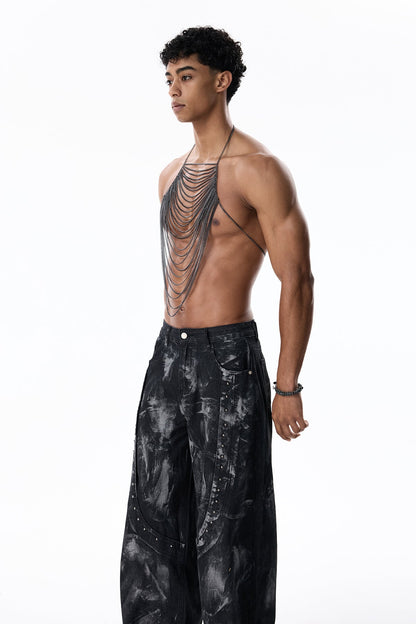 Metal Flux Chest Chain Black
