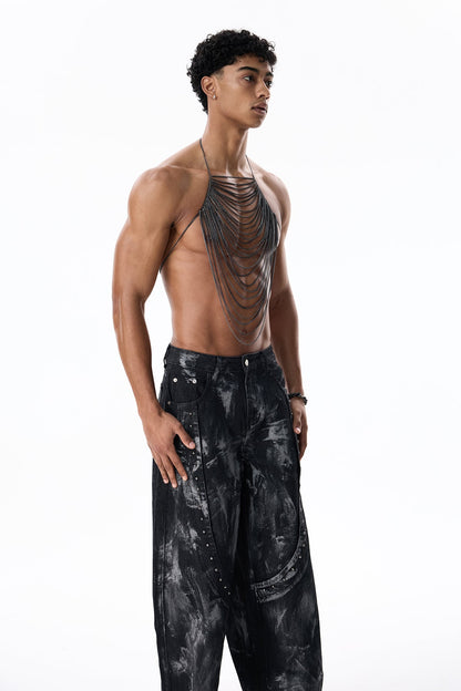 Metal Flux Chest Chain Black