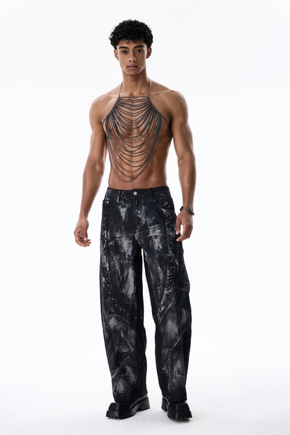 Metal Flux Chest Chain Black