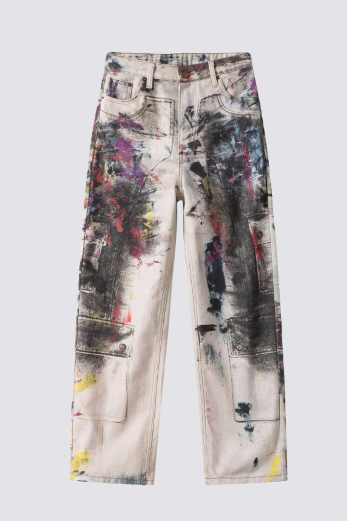 Metro Fade Graffiti Straight Cargo Jeans