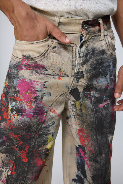 Metro Fade Graffiti Straight Cargo Jeans