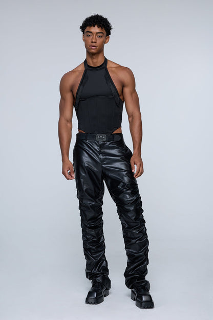 Mid Crop Halterneck Corset Top