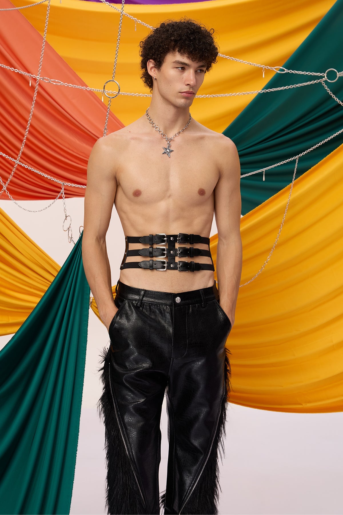 Midnight Tie Triple Strap Belt