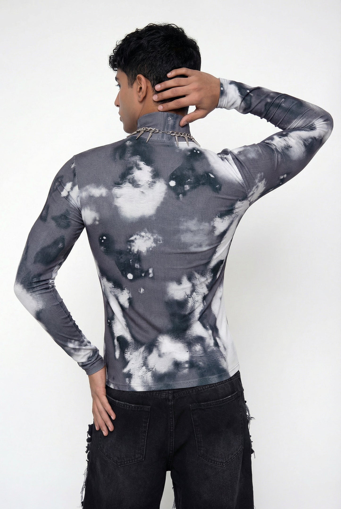 Mild Fold Print Long Sleeve Top