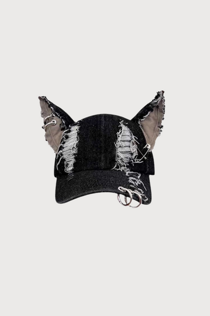 Mono Shell Ripped Ear Denim Hat