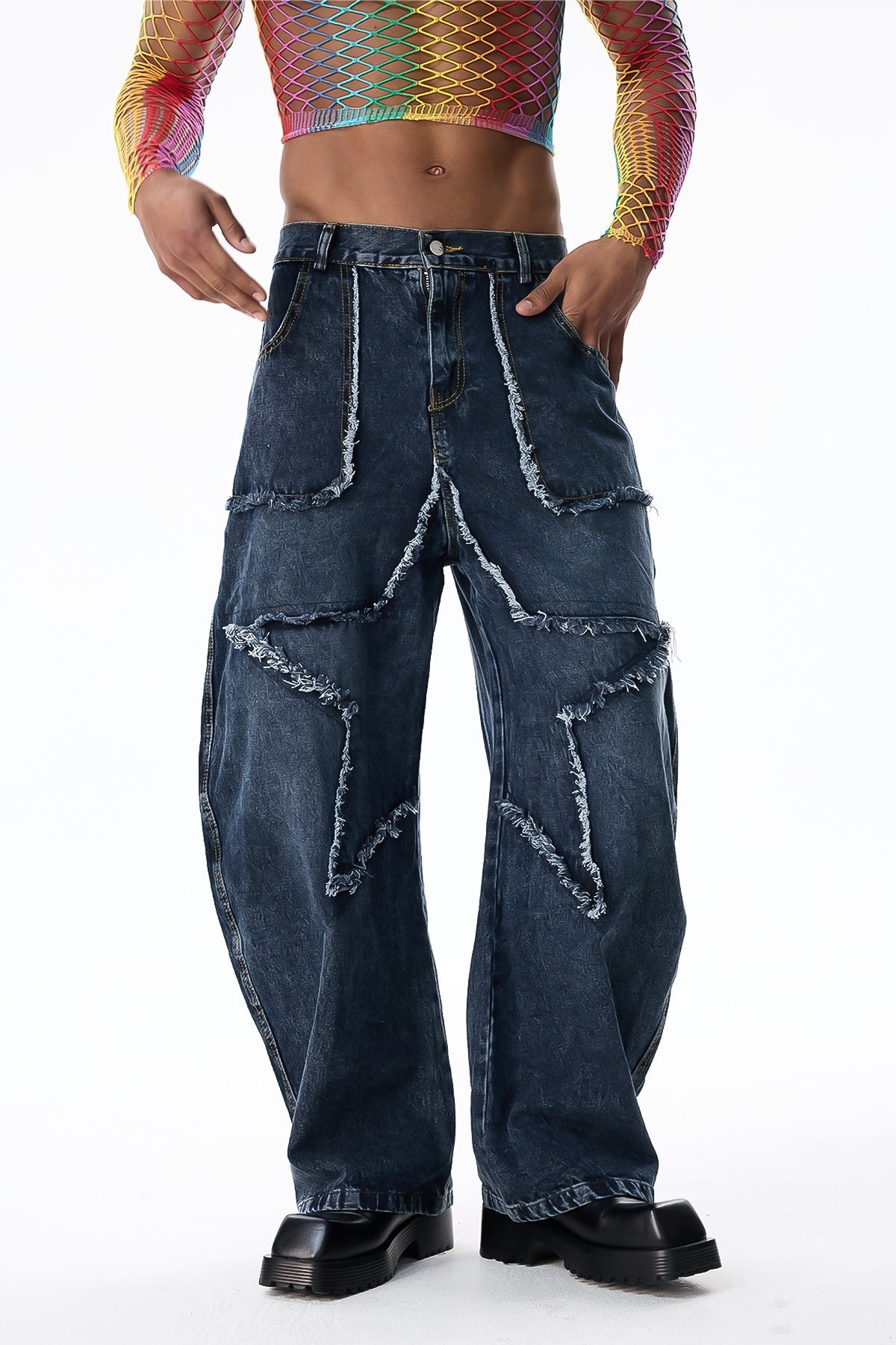 Motion Arc Star Wide Leg Jeans