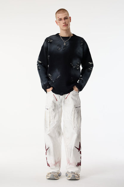 Murk Frame Long Sleeve Butterfly Knit Top
