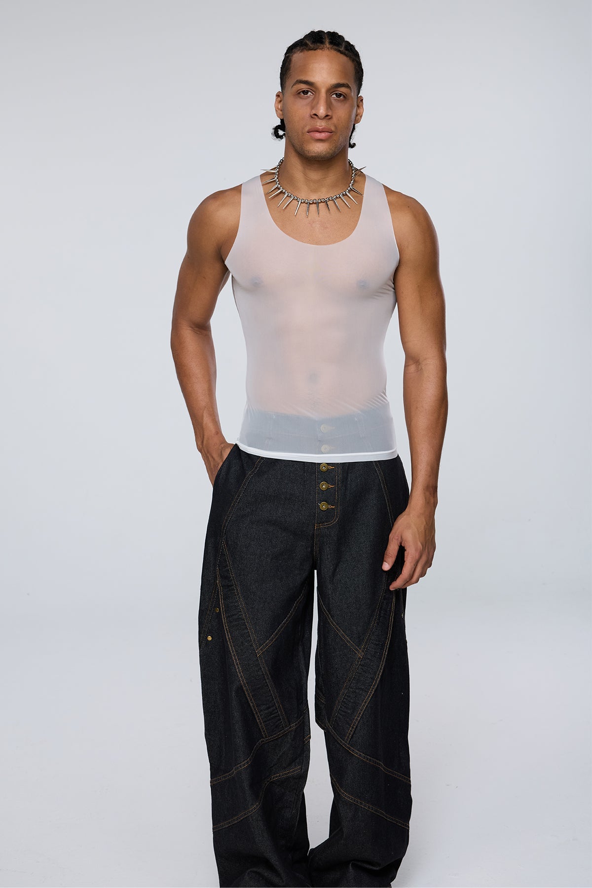 Muted Onyx Tank Top White