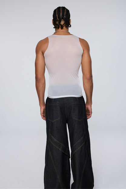 Muted Onyx Tank Top White