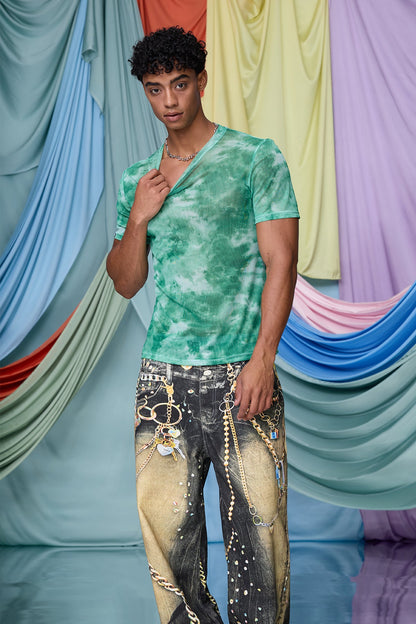 Muted Script Print T-Shirt