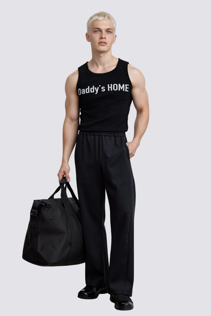 Muted Symbol Print Tank Top Black