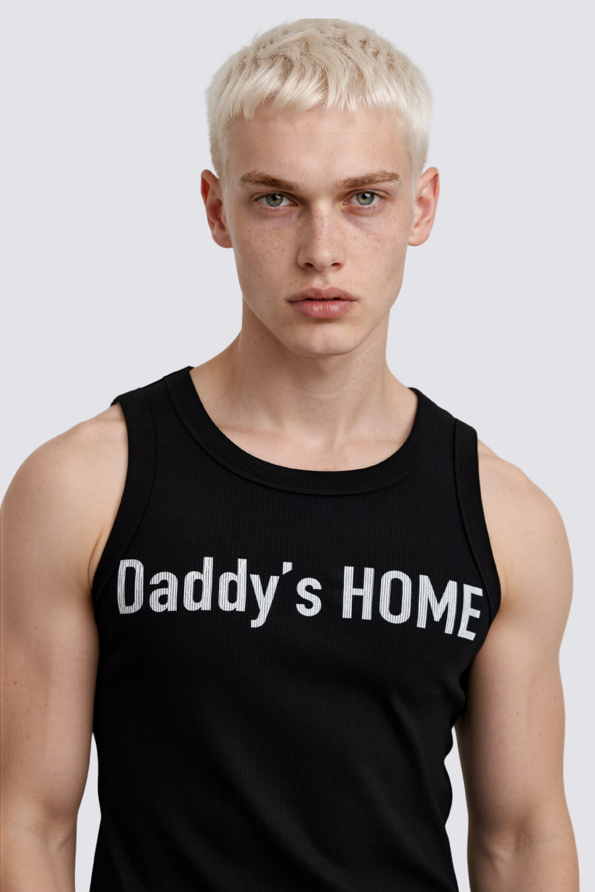Muted Symbol Print Tank Top Black