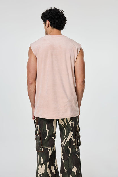 Muted Trace Print Sleeveless Top