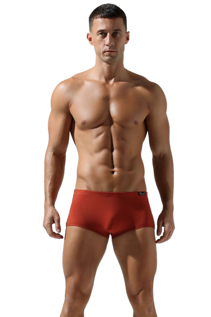 Men’s Cotton Boxer Briefs – Solid Color, Minimalist Style