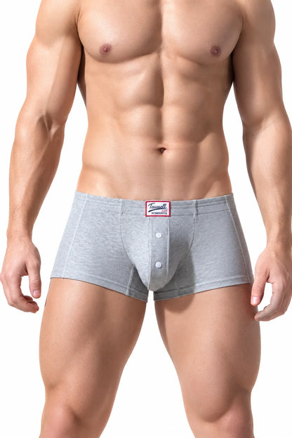 Men's Ribbed Boxer Briefs - Breathable  Solid Color Underwear