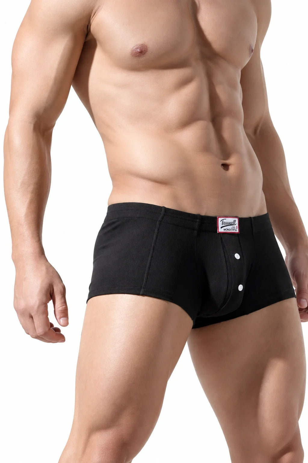 Men's Ribbed Boxer Briefs - Breathable  Solid Color Underwear