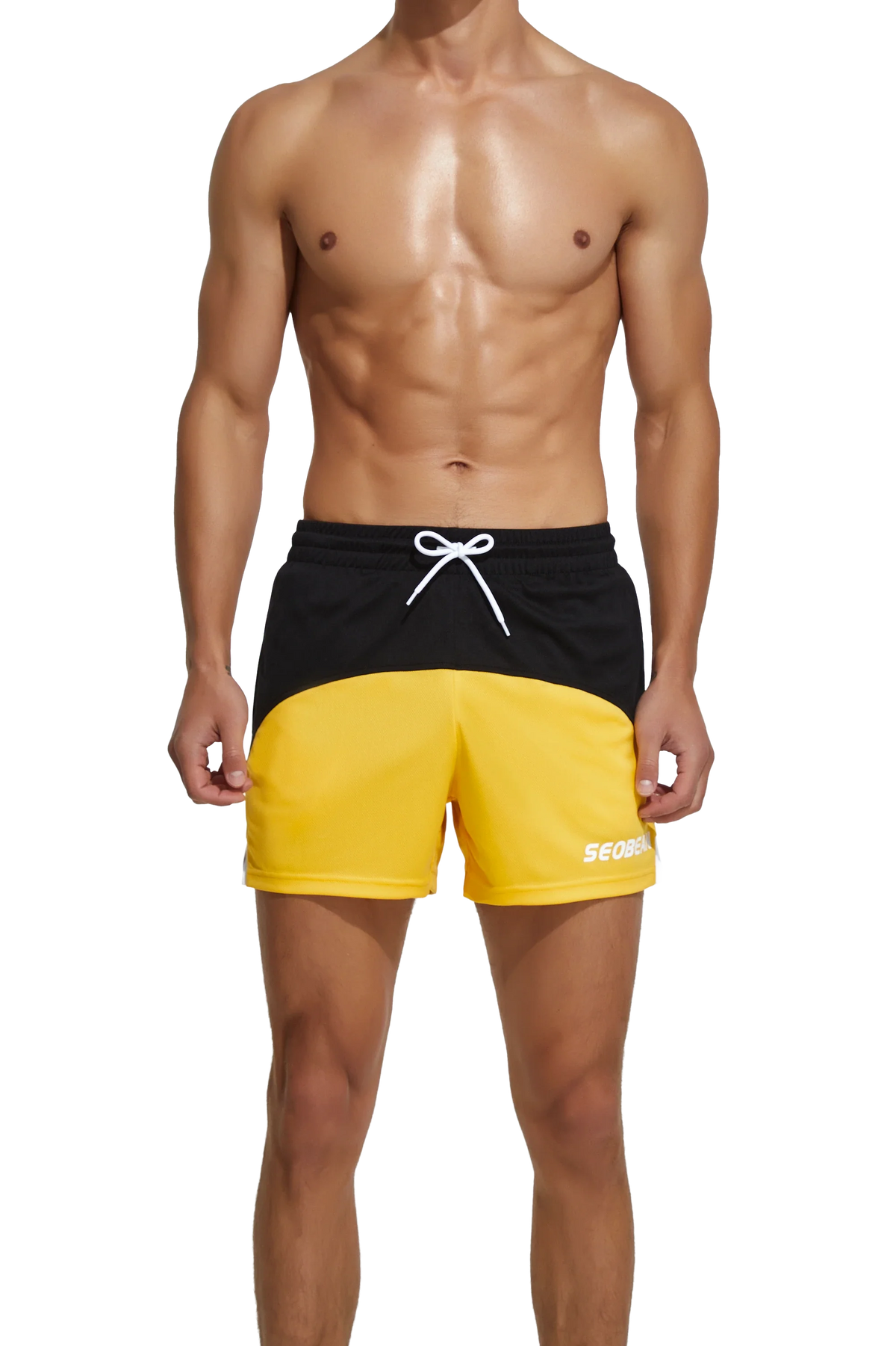 Men's Colorblock Breathable Athletic Shorts for Running & Training