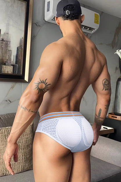 Men’s Mesh Briefs with Detachable Padding for Enhanced Shape