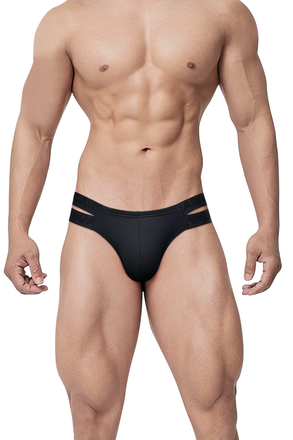Men’s Embossed High-Cut Briefs with Double Waistband