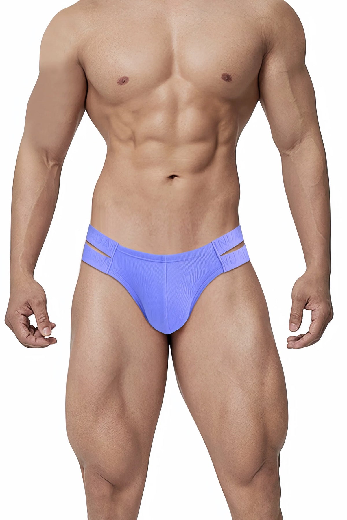 Men’s Embossed High-Cut Briefs with Double Waistband