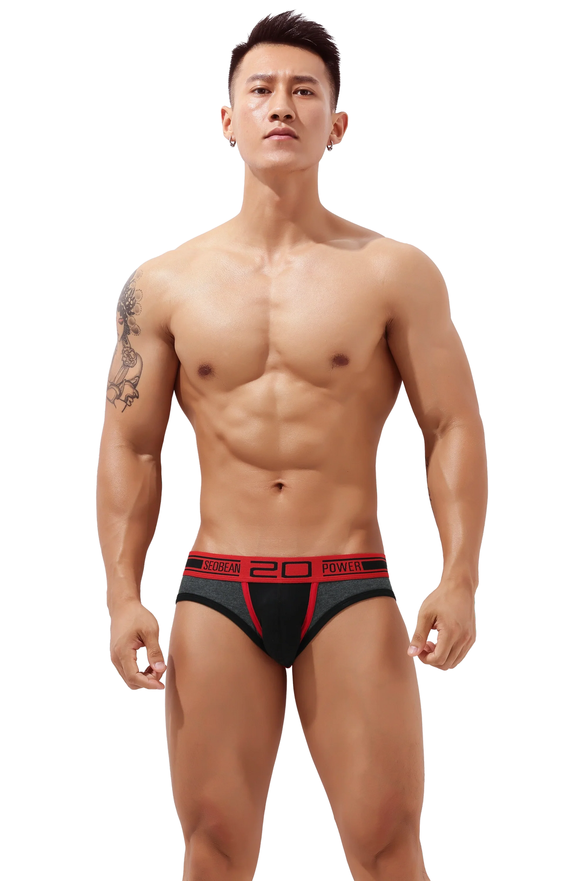 Men’s Cotton Briefs with Color Block Design