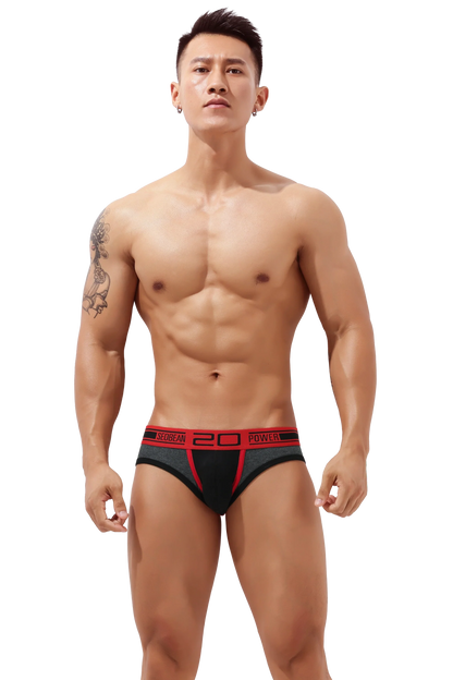 Men’s Cotton Briefs with Color Block Design