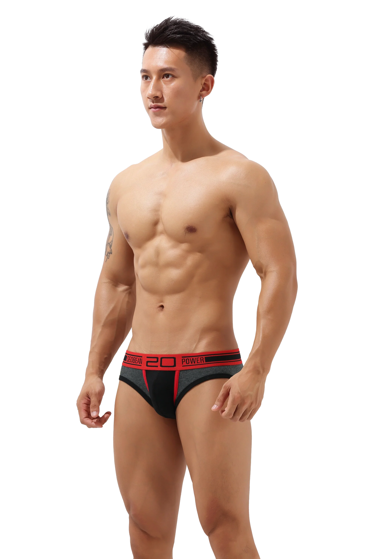 Men’s Cotton Briefs with Color Block Design