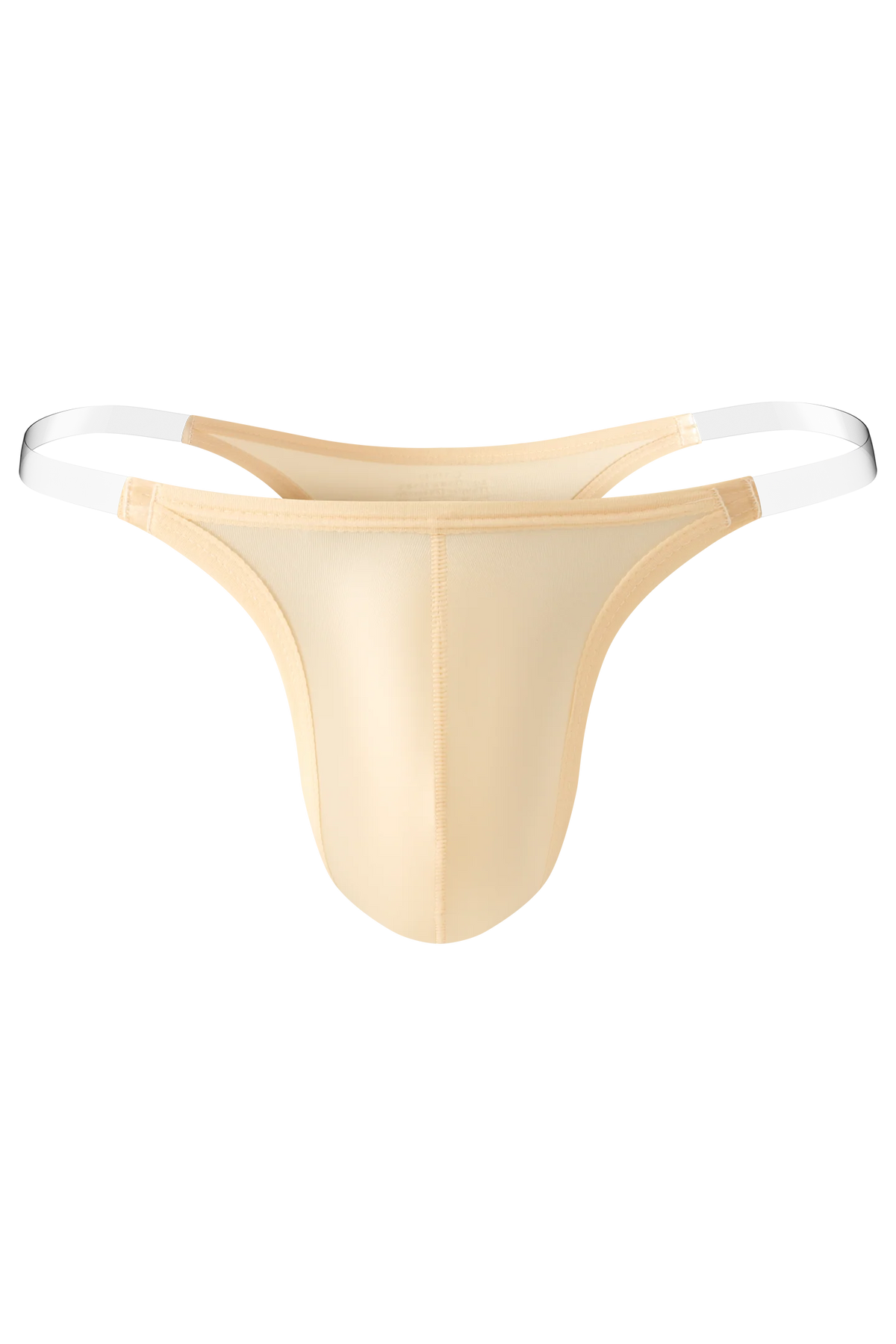 Invisible Strap Men's Thong, Sheer Belt High Cut Underwear